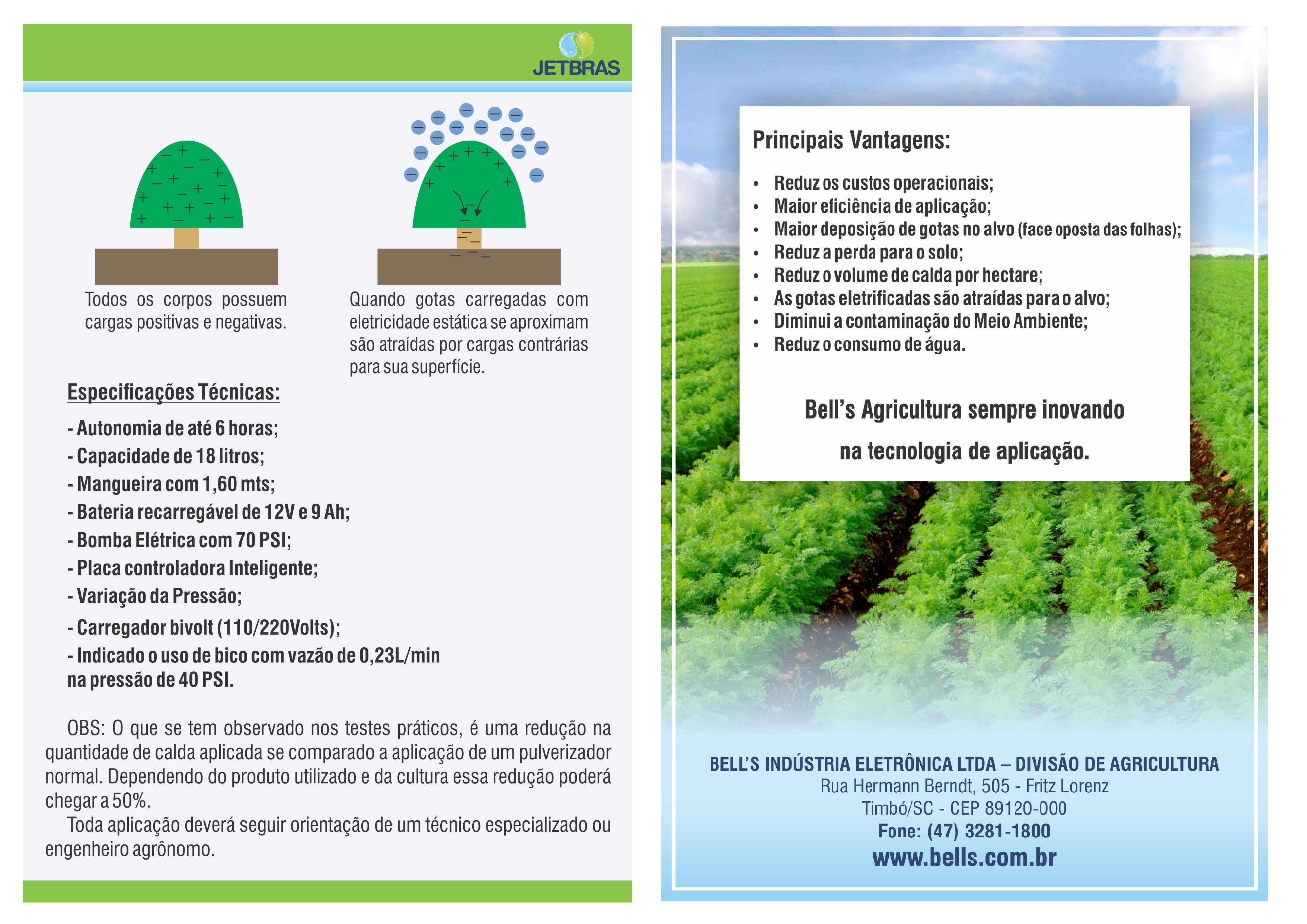 Pulverizador Eletrost&aacute;tico JETBRAS